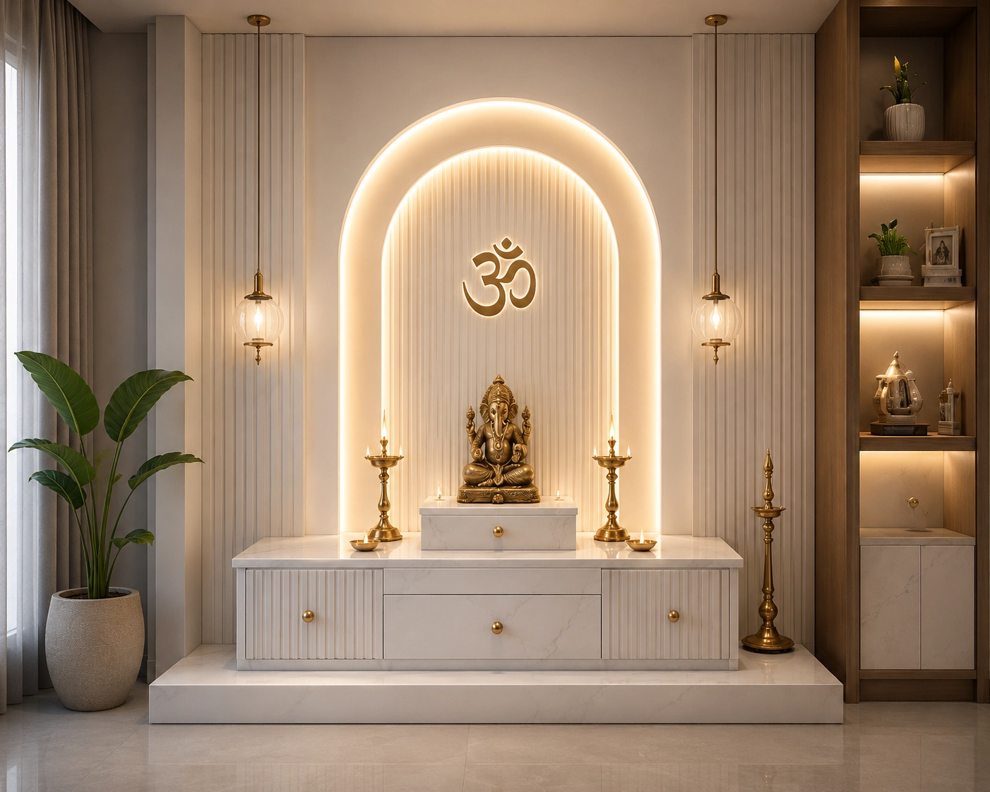 Modern Corian Mandir